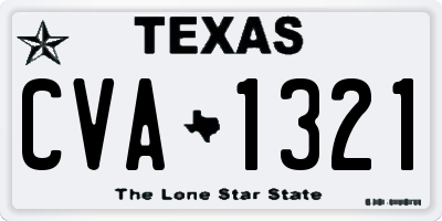 TX license plate CVA1321