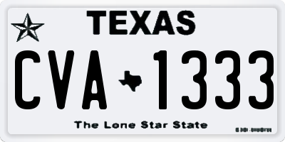TX license plate CVA1333