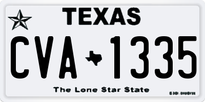 TX license plate CVA1335