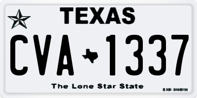 TX license plate CVA1337