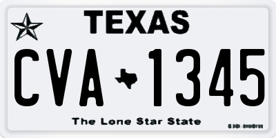 TX license plate CVA1345