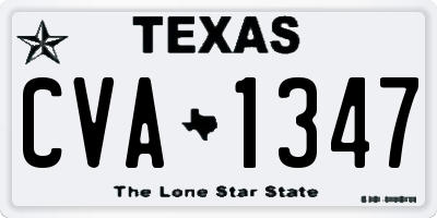 TX license plate CVA1347