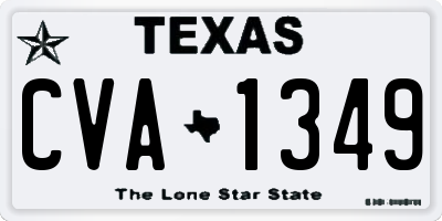 TX license plate CVA1349