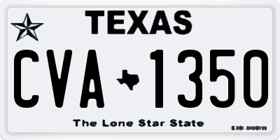 TX license plate CVA1350
