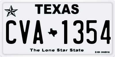 TX license plate CVA1354
