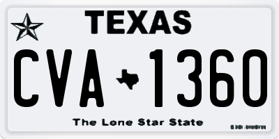 TX license plate CVA1360