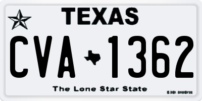 TX license plate CVA1362