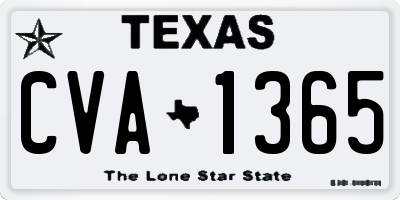 TX license plate CVA1365