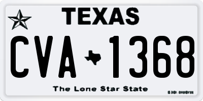 TX license plate CVA1368
