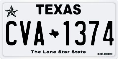 TX license plate CVA1374