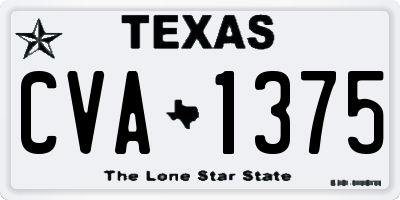 TX license plate CVA1375