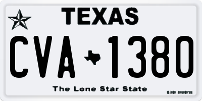 TX license plate CVA1380