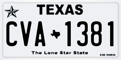 TX license plate CVA1381