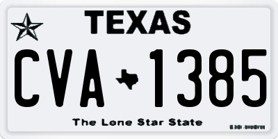 TX license plate CVA1385