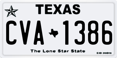 TX license plate CVA1386