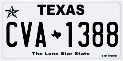 TX license plate CVA1388