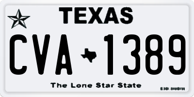 TX license plate CVA1389