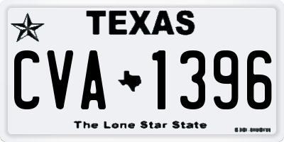 TX license plate CVA1396