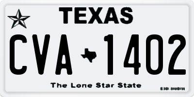 TX license plate CVA1402