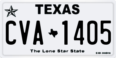 TX license plate CVA1405
