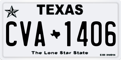 TX license plate CVA1406