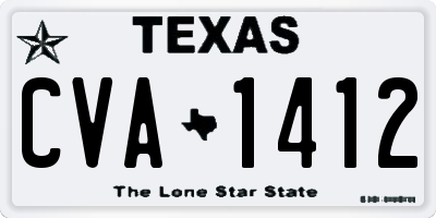 TX license plate CVA1412