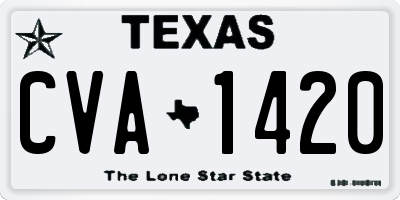 TX license plate CVA1420