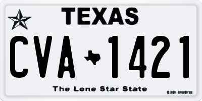 TX license plate CVA1421