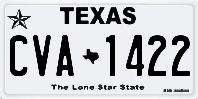 TX license plate CVA1422