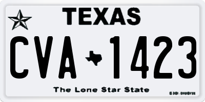 TX license plate CVA1423