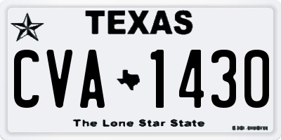 TX license plate CVA1430
