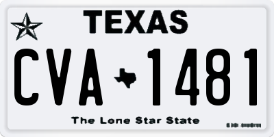 TX license plate CVA1481