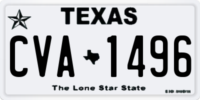 TX license plate CVA1496