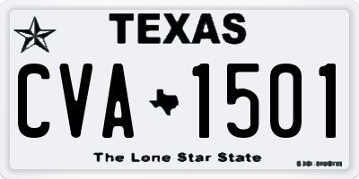 TX license plate CVA1501