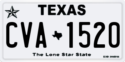 TX license plate CVA1520