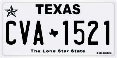 TX license plate CVA1521