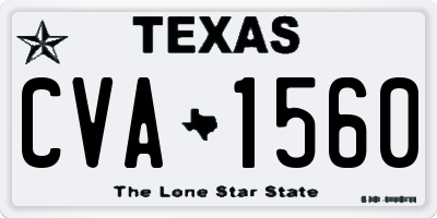 TX license plate CVA1560