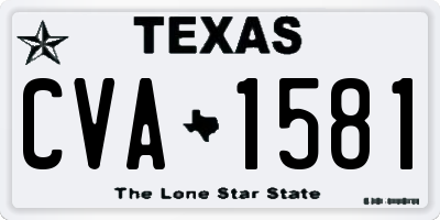 TX license plate CVA1581
