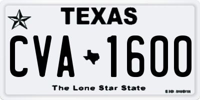 TX license plate CVA1600