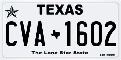 TX license plate CVA1602