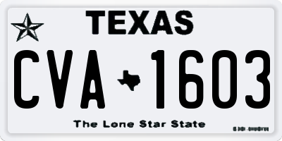 TX license plate CVA1603