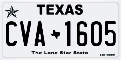 TX license plate CVA1605