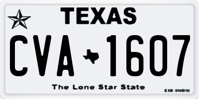 TX license plate CVA1607