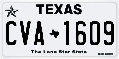 TX license plate CVA1609