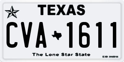 TX license plate CVA1611