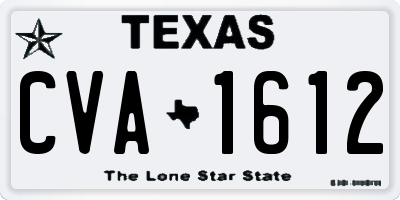 TX license plate CVA1612