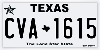 TX license plate CVA1615