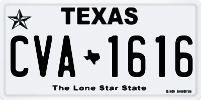 TX license plate CVA1616