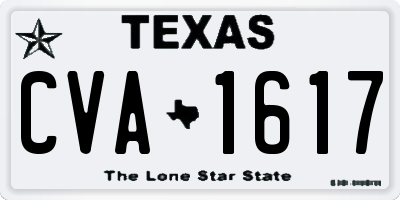 TX license plate CVA1617