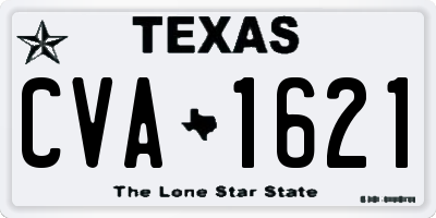 TX license plate CVA1621